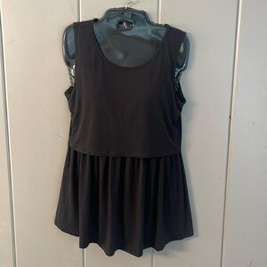 NWT Bearsland Black Sleeveless Nursing Top Comfy Soft Pregnant Maternity Blouse